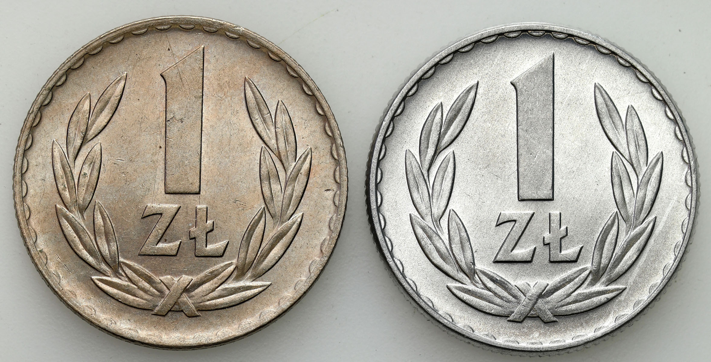 PRL. 1 złoty aluminium i miedzionikiel 1949, zestaw 2 monet - PIĘKNE